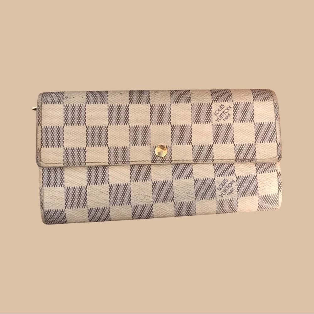 Louis Vuitton VTG Damier Azur White Sarah Long Wallet 04